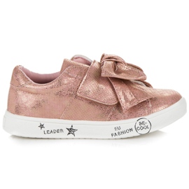 American Club Slip-On Sneakers mit amerikanischer Schleife rosa