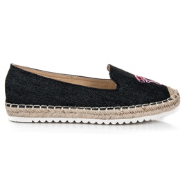 Bestelle Espadrilles mit Flamingo schwarz