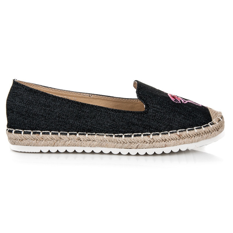 Bestelle Espadrilles mit Flamingo schwarz