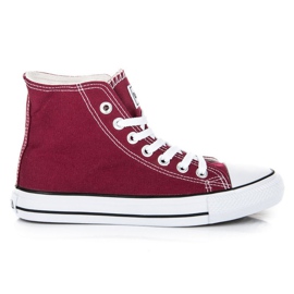 Gebundene Turnschuhe über dem Knöchel Weinrot