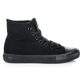 Schnürsneaker über dem Knöchel schwarz