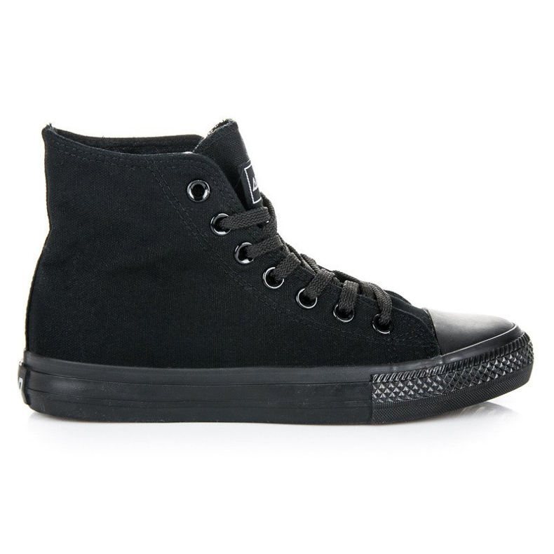 Schnürsneaker über dem Knöchel schwarz