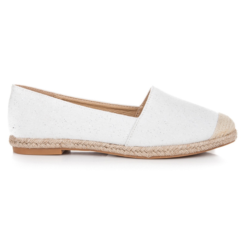 Bestelle Espadrilles mit Glitzer weiß
