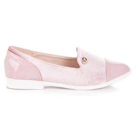 Ballerinas aus Velours rosa