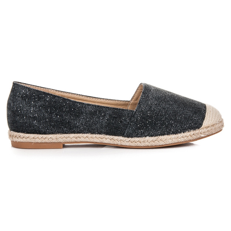 Bestelle Espadrilles mit Glitzer schwarz