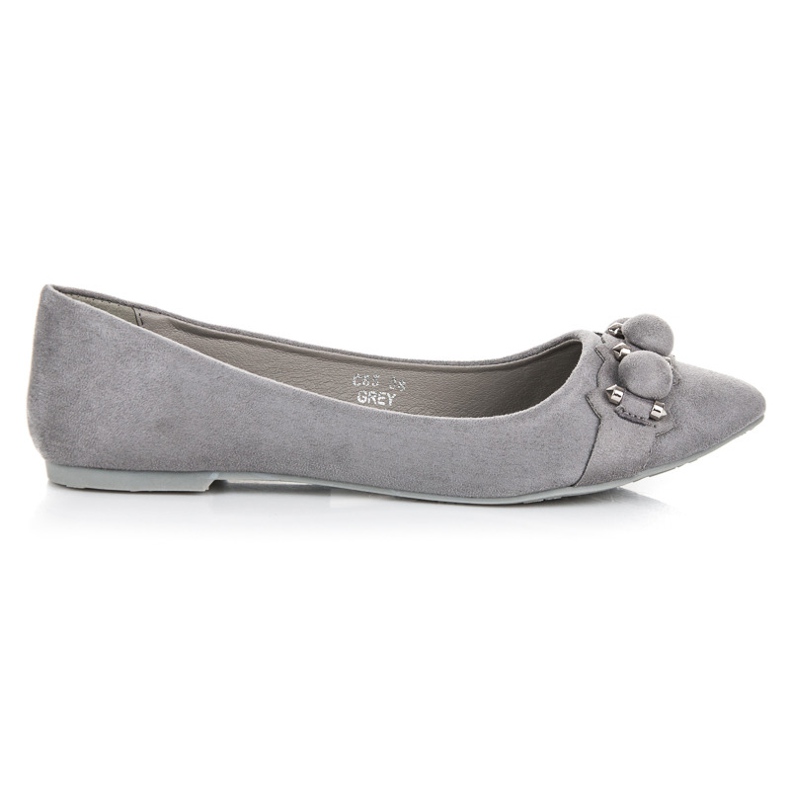 Seastar Wildleder-Ballerinas mit V-Ausschnitt grau