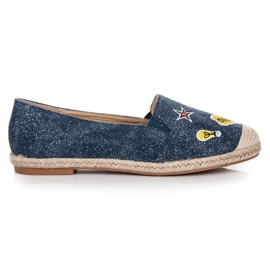 Bestelle Frühlings-Espadrilles mit Patches blau