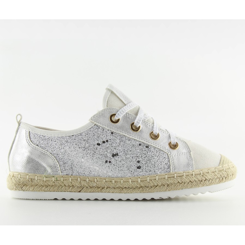 Weiße Espadrilles-Schnürsneaker B-140 Weiß