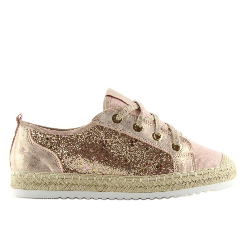 Rosa geschnürte Espadrilles-Sneakers B-140 Pink