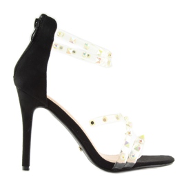 Schwarze Sandalen mit Silikonriemen