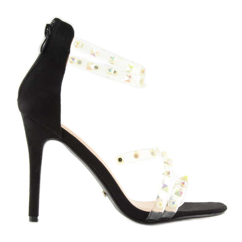 Schwarze Sandalen mit Silikonriemen