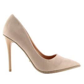 Elegante beige Damen NF-23P Beige Heels