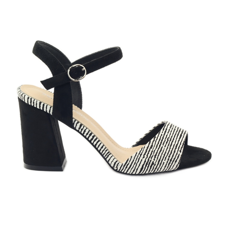 Sandalen auf dem Sergio Leone 820 Pfosten mit Streifen weiß schwarz