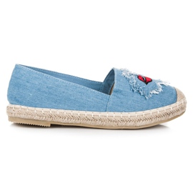 Bestelle Jeans-Espadrilles mit Patches blau
