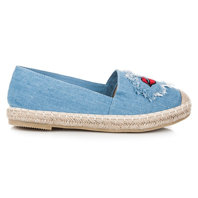 Bestelle Jeans-Espadrilles mit Patches blau