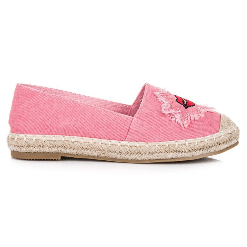 Bestelle Pinkfarbene Espadrilles mit Patches rosa