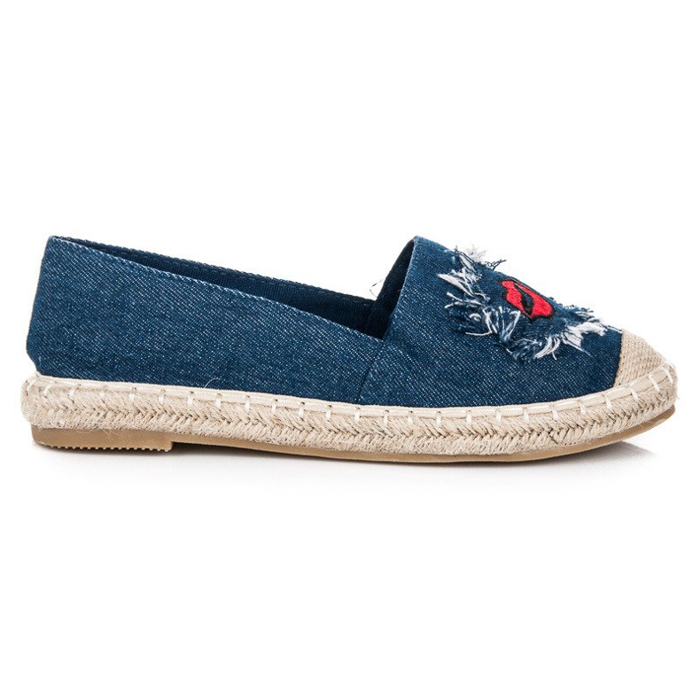 Bestelle Jeans-Espadrilles mit Patches blau