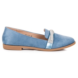 Bestelle Wildlederschuhe mit Kristallen blau