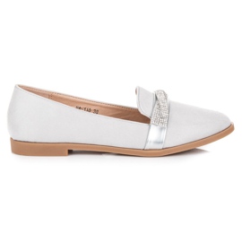 Bestelle Wildlederschuhe mit Kristallen grau