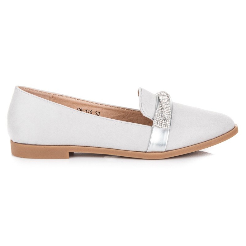 Bestelle Wildlederschuhe mit Kristallen grau