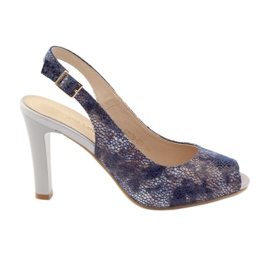 Sandalen auf dem Posten von Sergio Leone 578 braun navy blau