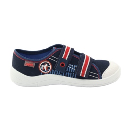 Hausschuhe der Jungenturnschuhe Befado 672Y058 marineblau rot weiß
