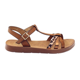 Filippo Panther Damensandalen wz 103 braun gelb