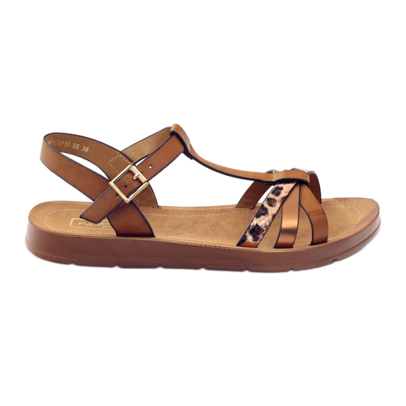 Filippo Panther Damensandalen wz 103 braun gelb