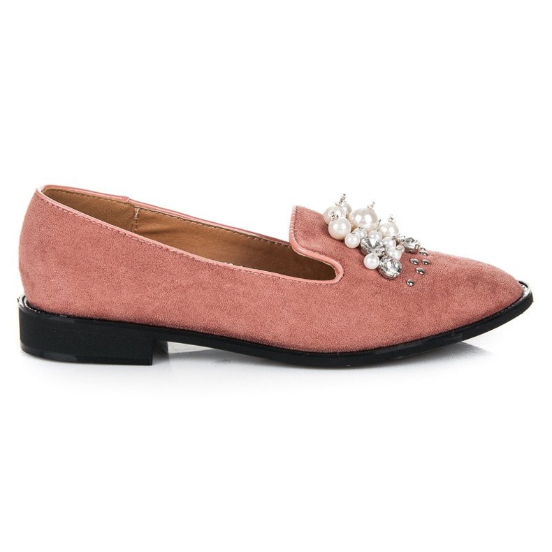 Best Shoes Wildlederherren mit Perlen rosa
