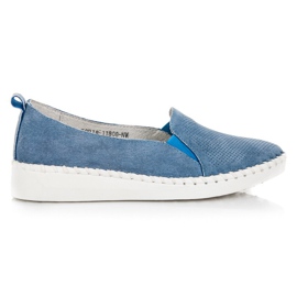 VINCEZA Lederslipper blau