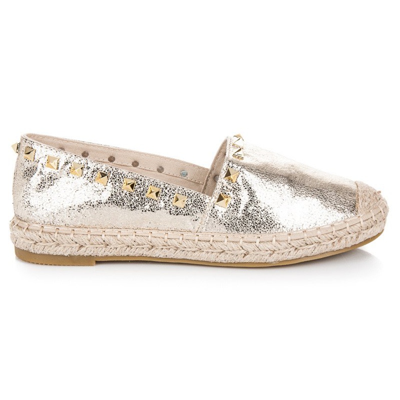 Coura Goldene Espadrilles mit Nieten