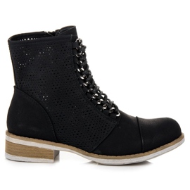 Bello Star Durchbrochene Stiefel für den Frühling schwarz