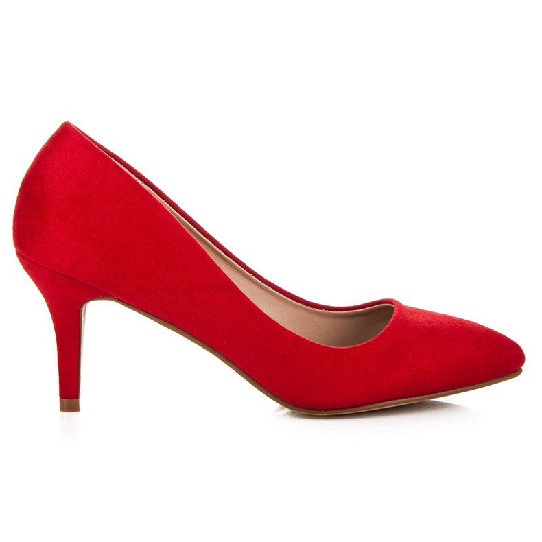 Pumps aus Wildleder mit hohem Absatz rot