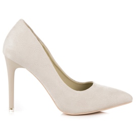 Cremefarbene High Heels braun