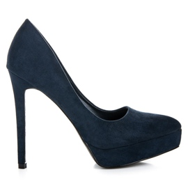 Bestelle Wildleder-Heels auf der Plattform blau