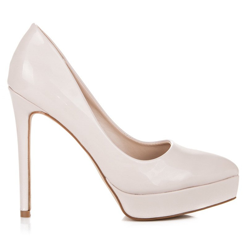 Small Swan Lackierte Absätze auf dem Plateau braun