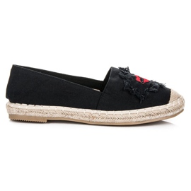 Bestelle Schwarze Espadrilles mit Patches