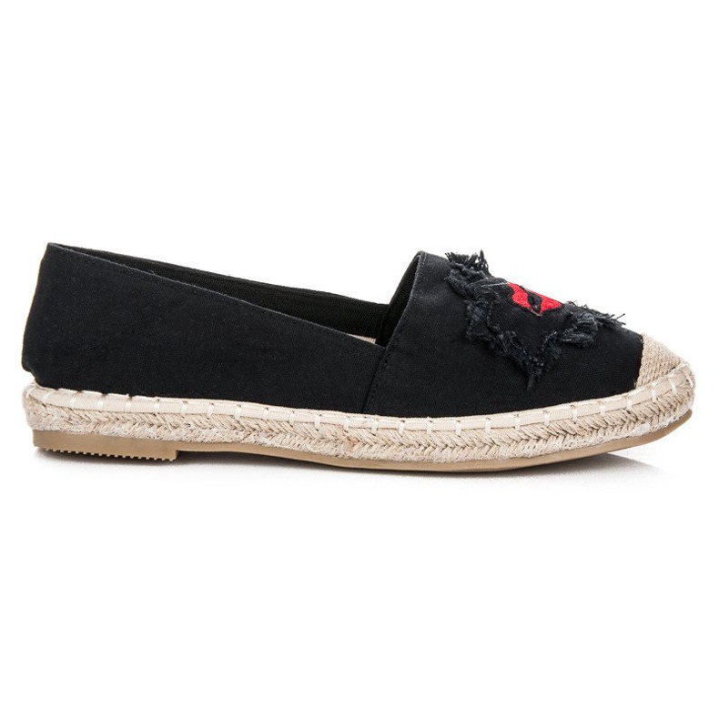 Bestelle Schwarze Espadrilles mit Patches