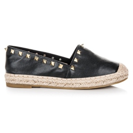 Coura Schwarze Espadrilles mit Nieten
