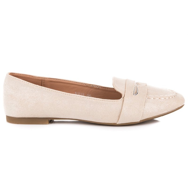 Small Swan Wildleder-Loafer mit Glitzer beige