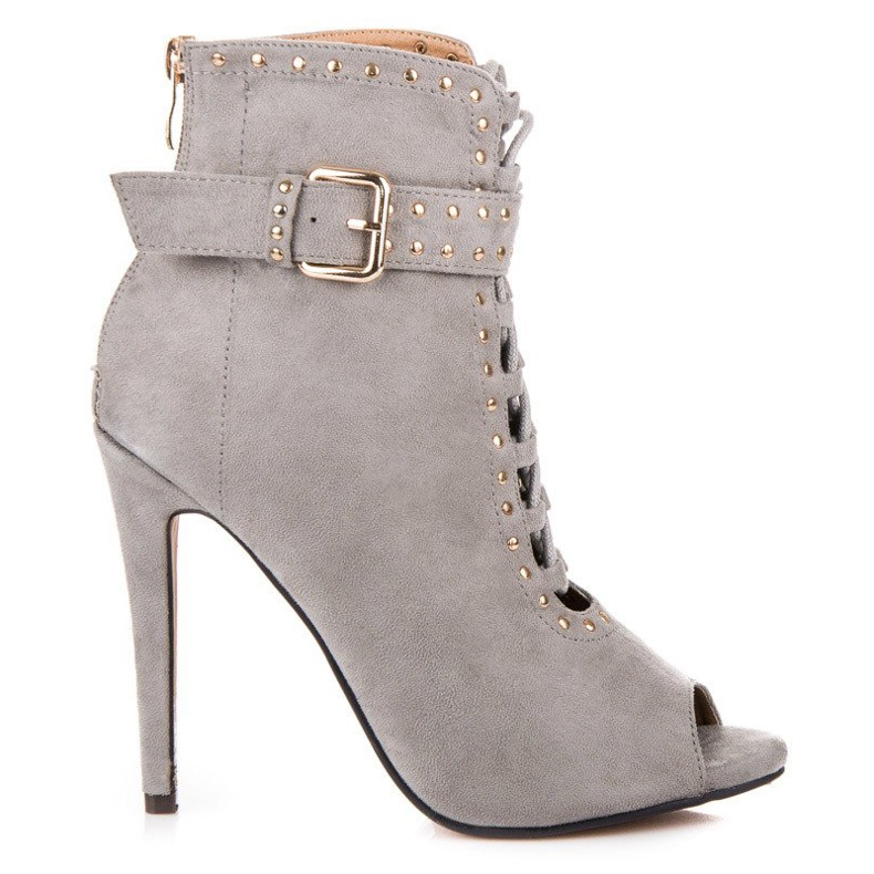 Seastar Stiefeletten aus Wildleder mit offener Zehenpartie grau