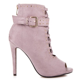 Seastar Stiefeletten aus Wildleder mit offener Zehenpartie lila