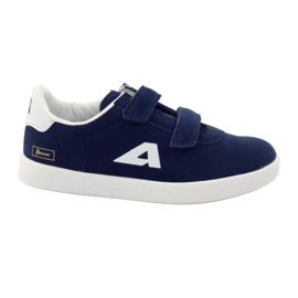 American Club Sportschuhe aus amerikanischem Leder mit Innensohle navy blau weiß