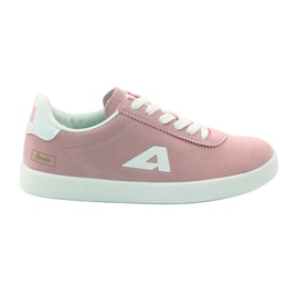 American Club Sportschuhe aus amerikanischem Leder mit Innensohle weiß rosa