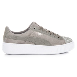 Puma Suede Plateauschuh Peblle WN`S grau