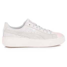 Puma Suede Platform Glam Jr grau rosa