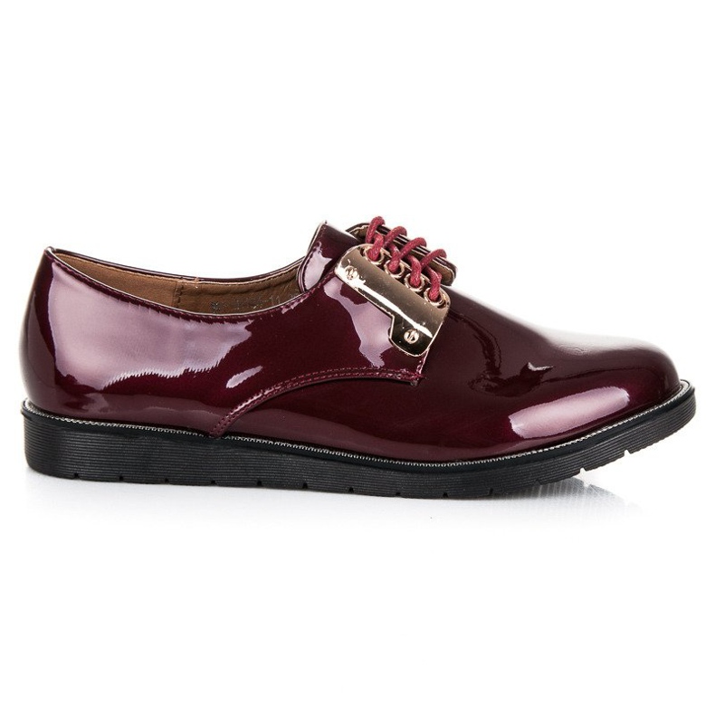 Best Shoes Bequeme bordeaux lackierte Schuhe rot