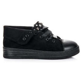 Sport Stilvolle Wildleder-Sneakers schwarz