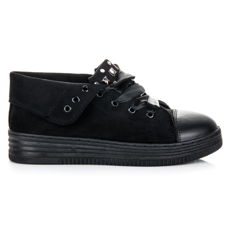 Sport Stilvolle Wildleder-Sneakers schwarz