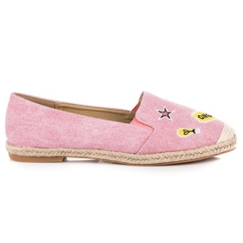 Bestelle Frühlings-Espadrilles mit Patches rosa